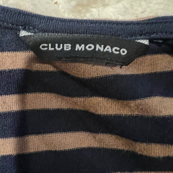 Club Monaco Stretchy striped 3/4 sleeves shirt Size Small - Picture 5 of 6
